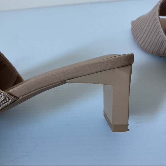 Vivaia Jade Pro Square-Toe Block Heel Nude Knit Slide Sandals size 38 - Picture 8 of 11